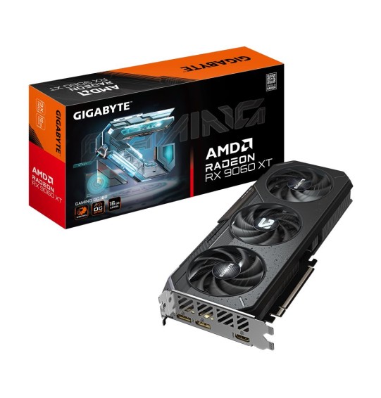 Graphics Card | GIGABYTE | AMD Radeon RX 9060 XT | 16 GB | GDDR6 | 128 bit | PCIE 5.0 16x | Triple slot Fansink | 1xHDMI | 2xDisplayPort | GV-R9060XTGAMINGOC-16GD