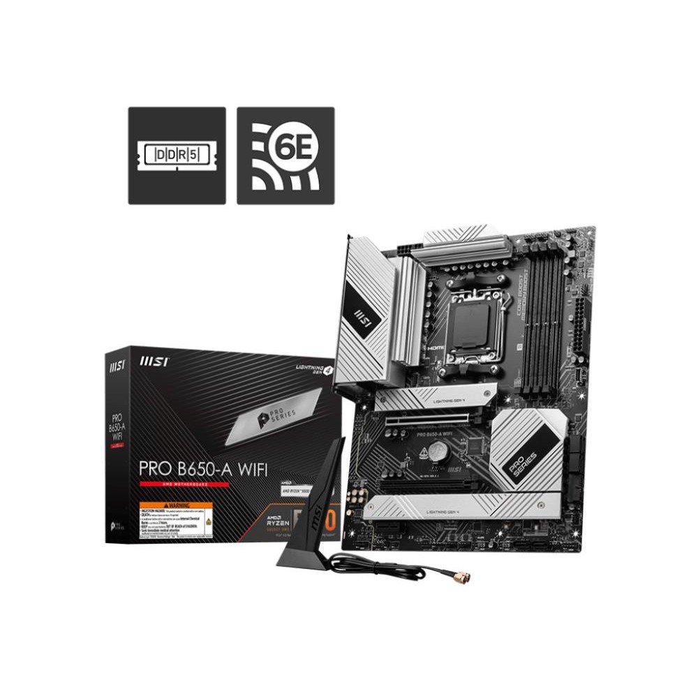 Mainboard|MSI|AMD B650|SAM5|ATX|Memory DDR5|Memory slots 4|1xPCI-Express 3.0 1x|1xPCI-Express 4.0 2x|1xPCI-Express 4.0 16x|3xM.2|1xHDMI|1xDisplayPort|2xUSB 2.0|7xUSB 3.2|1xUSB-C|1xOptical S/PDIF|1xRJ45|3xAudio port|PROB650-AWIFI