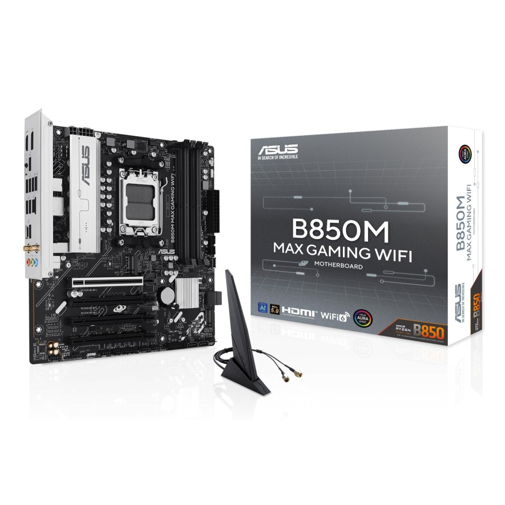 Mainboard|ASUS|AMD B850|SAM5|Micro-ATX|Memory DDR5|Memory slots 4|3xPCI-Express 4.0 16x|1xPCI-Express 5.0 16x|3xM.2|1xHDMI|1xDisplayPort|5xUSB 2.0|2xUSB 3.2|2xUSB-C|1xRJ45|3xAudio port|B850MMAXGAMINGWIFI