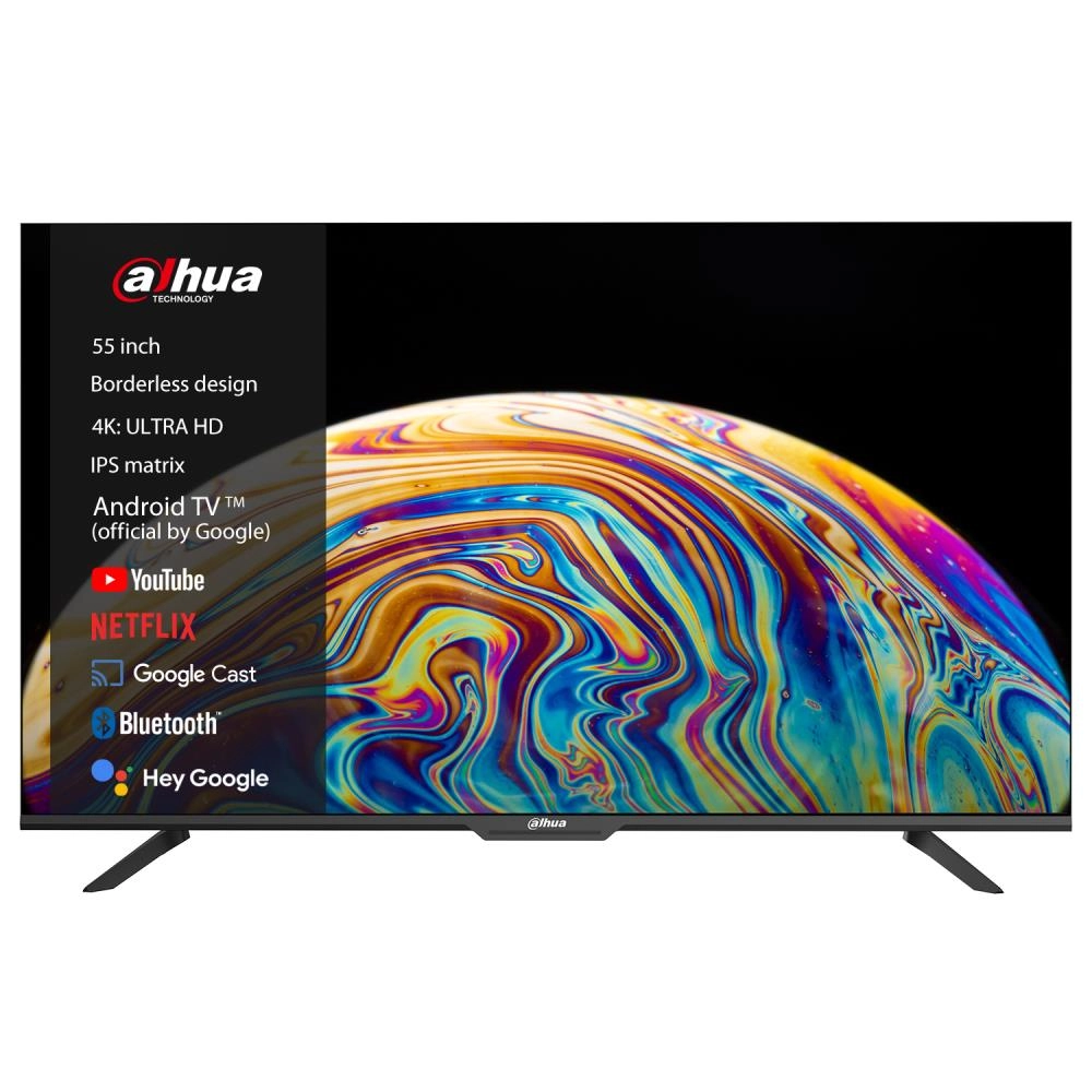 TV Set|DAHUA|55"|4K/Smart|3840x2160|Wireless LAN|Bluetooth|Android TV|Black|DHI-LTV55-SD400