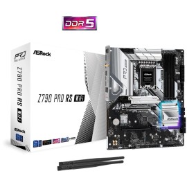 Mainboard|ASROCK|Intel Z790|LGA1700|ATX|Memory DDR5|Memory slots 4|2xPCI-Express 3.0 1x|1xPCI-Express 4.0 16x|1xPCI-Express 5.0 16x|4xM.2|1xHDMI|1xDisplayPort|4xUSB 2.0|3xUSB 3.2|1xUSB-C|1xPS/2|1xRJ45|3xAudio port|2xWiFi antenna port|Z790PRORSWIFI Mainboard|ASROCK|Intel Z790|LGA1700|ATX|Memory DDR5|Memory slots 4|2xPCI-Express 3.0 1x|1xPCI-Express 4.0 16x|1xPCI-Express 5.0 16x|4xM.2|1xHDMI|1xDisplayPort|4xUSB 2.0|3xUSB 3.2|1xUSB-C|1xPS/2|1xRJ45|3xAudio port|2xWiFi antenna port|Z790PRORSWIFI
