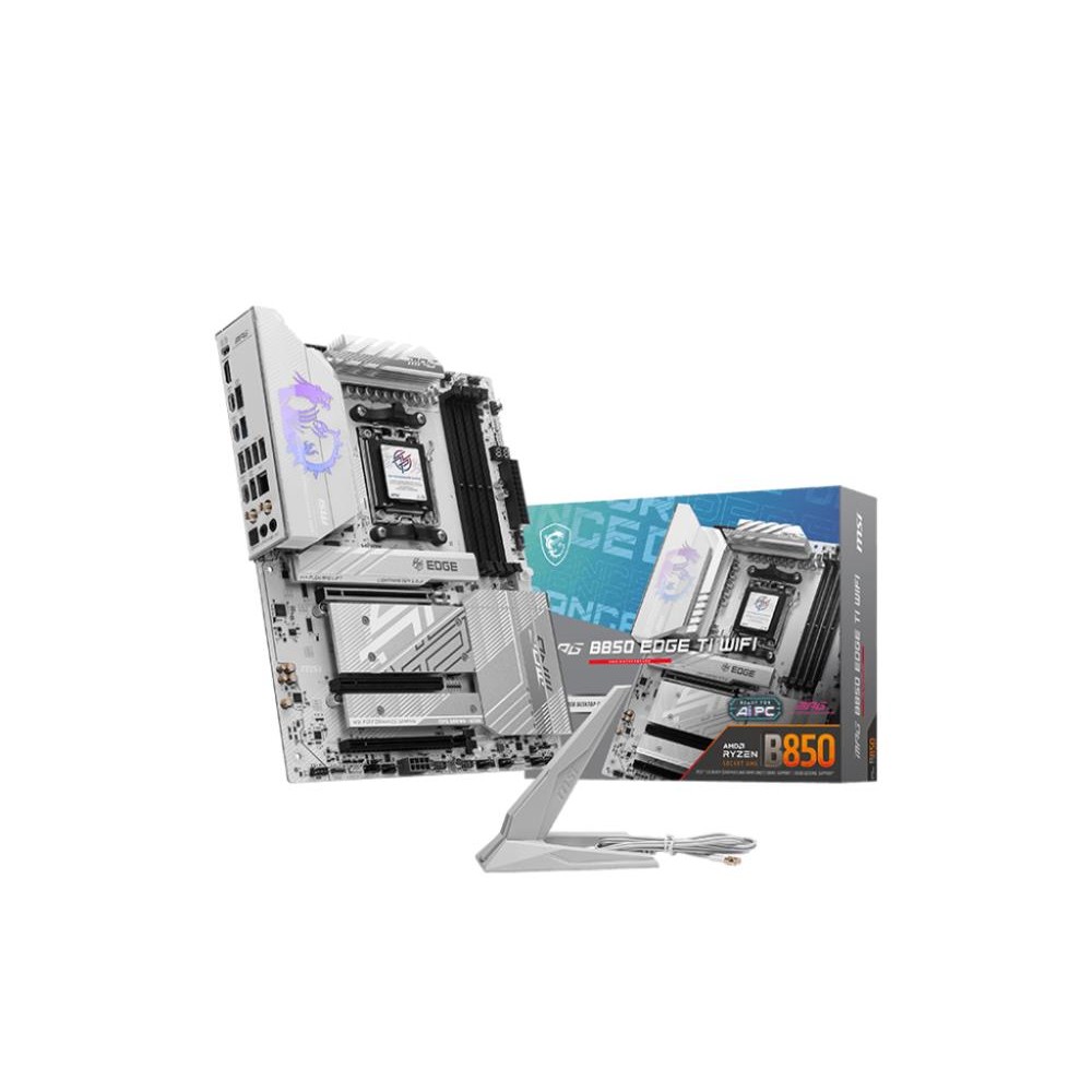 Mainboard|MSI|AMD B850|SAM5|ATX|Memory DDR5|Memory slots 4|3xPCI-Express 16x|4xM.2|1xHDMI|1xAudio-In|1xAudio-Out|4xUSB 2.0|1xUSB 3.0|2xUSB 3.2|3xUSB-C|1xOptical S/PDIF|1xRJ45|MPGB850EDGETIWIFI Mainboard|MSI|AMD B850|SAM5|ATX|Memory DDR5|Memory slots 4|3xPCI-Express 16x|4xM.2|1xHDMI|1xAudio-In|1xAudio-Out|4xUSB 2.0|1xUSB 3.0|2xUSB 3.2|3xUSB-C|1xOptical S/PDIF|1xRJ45|MPGB850EDGETIWIFI