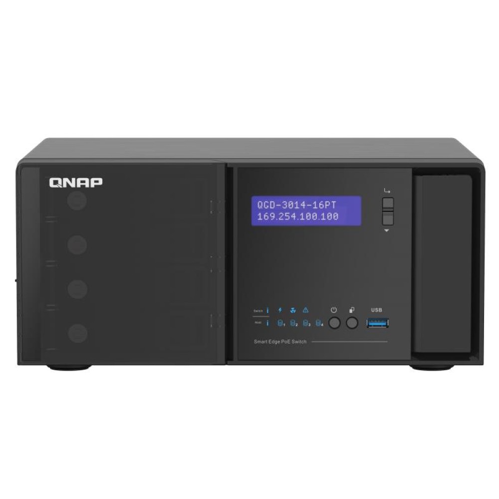 Switch|QNAP|QGD-3014-16PT-8G|Desktop/pedestal|2x10/100/1000BASE-T/SFP combo|14xRJ45|2|3|PoE ports 16|140 Watts|QGD-3014-16PT-8G