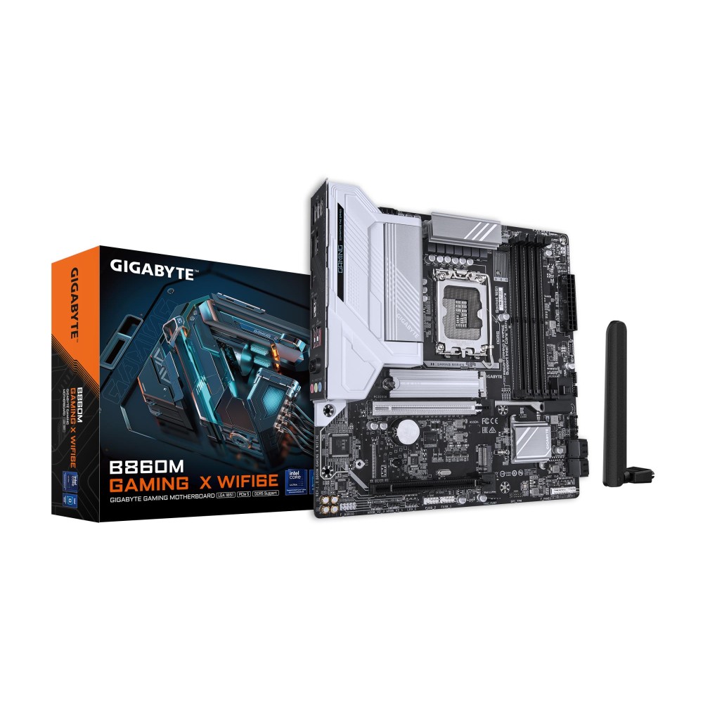 Mainboard|GIGABYTE|Intel B860 Express|LGA1851|Micro-ATX|Memory DDR5|Memory slots 4|2xPCI-Express 16x|2xM.2|1xHDMI|1xDisplayPort|1xAudio-In|1xAudio-Out|1xMicrophone|5xUSB 2.0|3xUSB 3.2|1xUSB-C|1xRJ45|B860MGAMINGXWIFI6E1.0