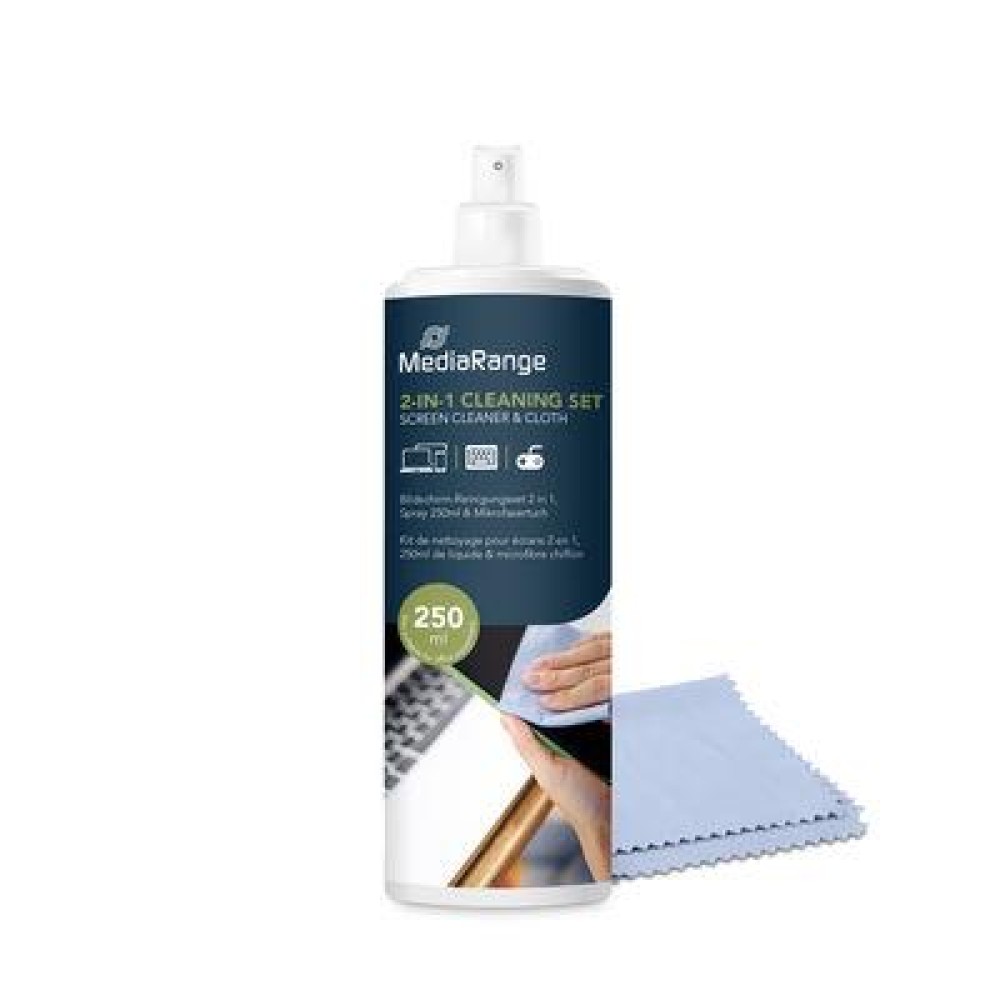 CLEANING LIQUID SCREEN 250ML/WITH CLOTH MR721 MEDIARANGE