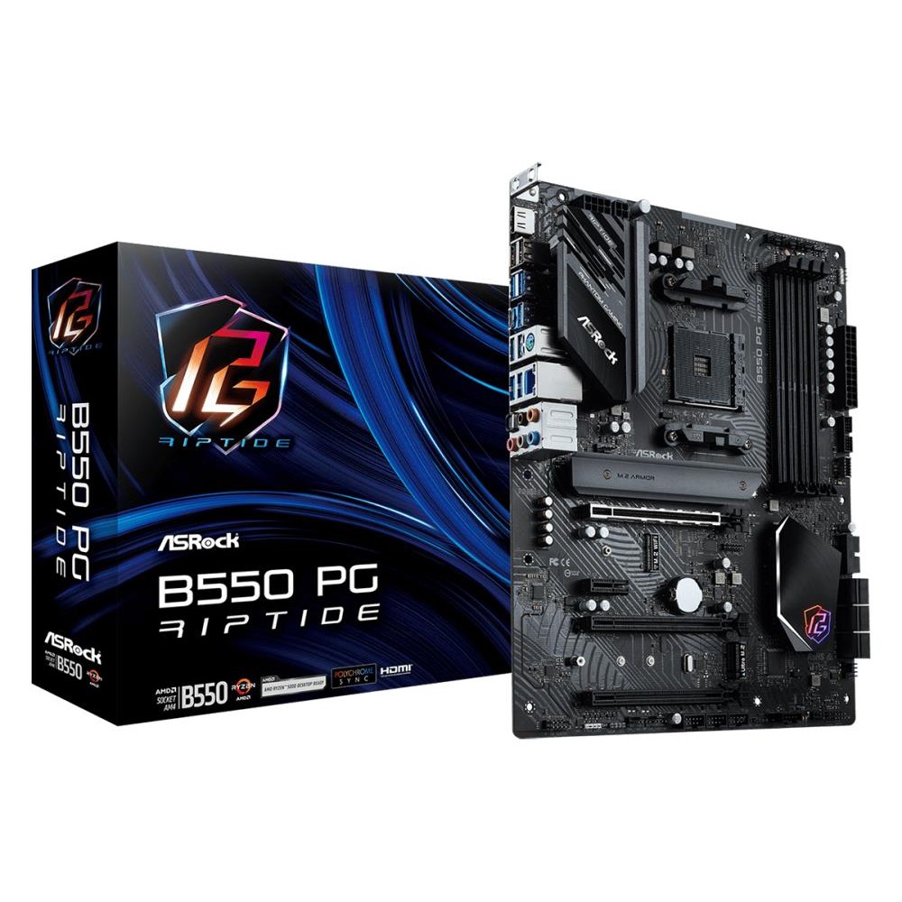 Mainboard|ASROCK|AMD B550|SAM4|ATX|Memory DDR4|Memory slots 4|3xPCI-Express 16x|1xPCI-Express 3.0 1x|2xM.2|1xHDMI|2xUSB 2.0|8xUSB 3.2|1xPS/2|1xOptical S/PDIF|1xRJ45|5xAudio port|B550PGRIPTIDE Mainboard|ASROCK|AMD B550|SAM4|ATX|Memory DDR4|Memory slots 4|3xPCI-Express 16x|1xPCI-Express 3.0 1x|2xM.2|1xHDMI|2xUSB 2.0|8xUSB 3.2|1xPS/2|1xOptical S/PDIF|1xRJ45|5xAudio port|B550PGRIPTIDE