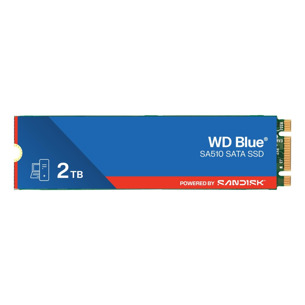 SSD|SANDISK|Blue SA510|POWERED BY SANDISK|2TB|M.2|3D NAND|Write speed 520 MBytes/sec|Read speed 560 MBytes/sec|TBW 500 TB|MTBF 1750000 hours|WDS200T3B0B