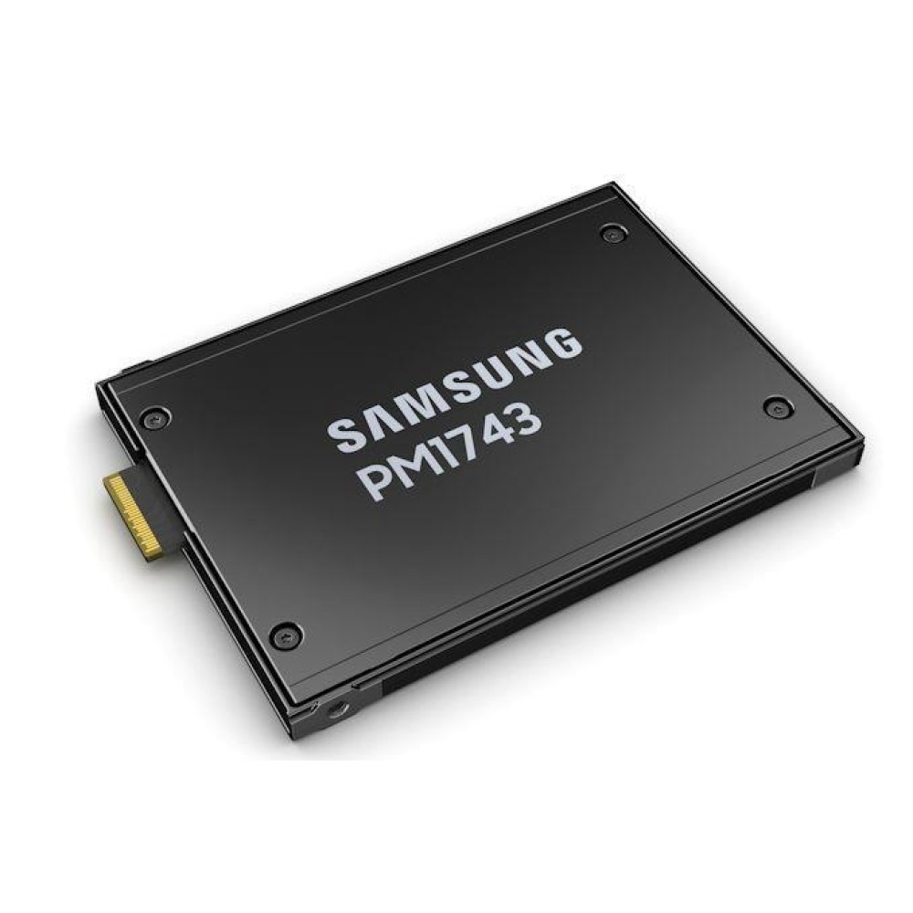 SSD|SAMSUNG|SSD series PM1743|3.84TB|PCIe Gen5|NVMe|NAND flash technology TLC|Write speed 6000 MBytes/sec|Read speed 14000 MBytes/sec|Form Factor E3.S|MTBF 25000000 hours|MZ3LO3T8HCJR-00A07