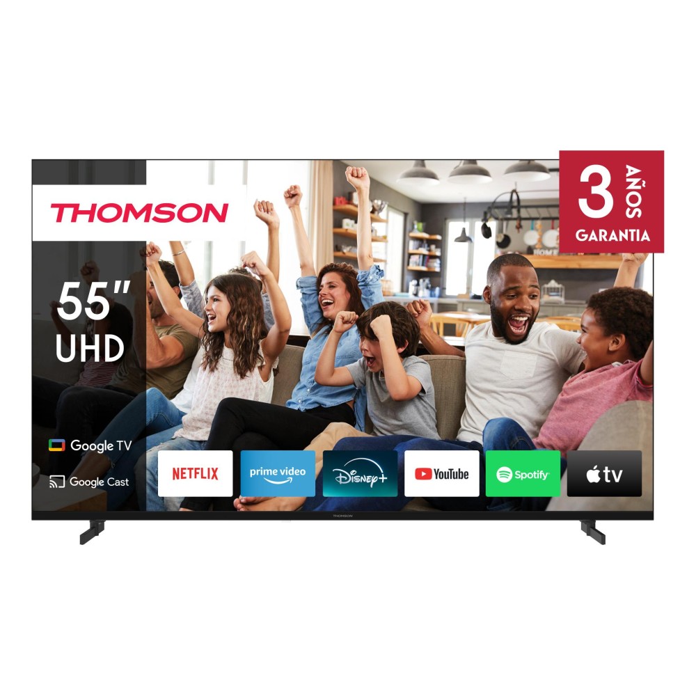 TV Set|THOMSON|55"|4K/Smart|QLED|3840x2160|Google TV|Black|55UG4S14