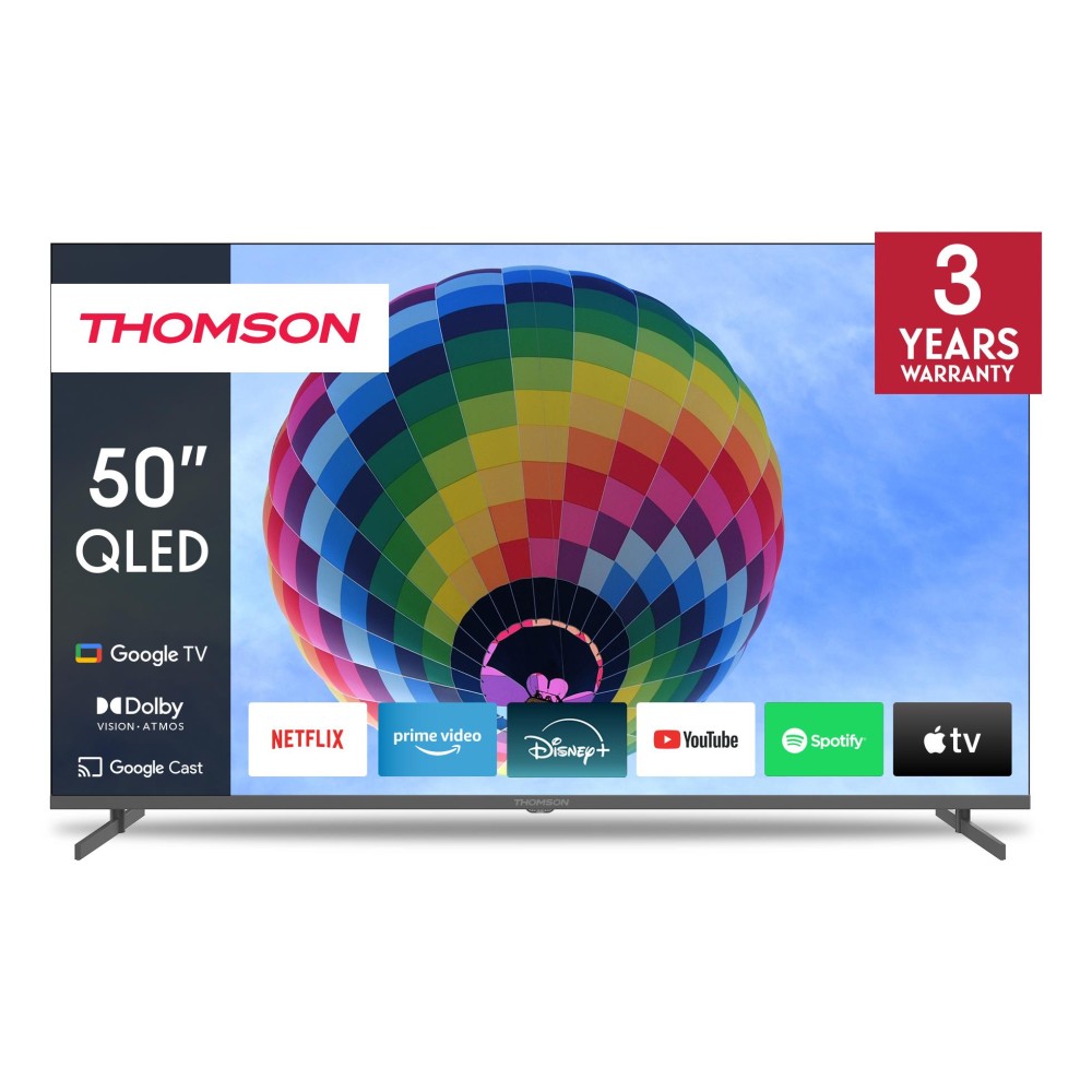 TV Set|THOMSON|50"|4K/Smart|QLED|3840x2160|Wireless LAN|Bluetooth|Google TV|Black|50QG4S14
