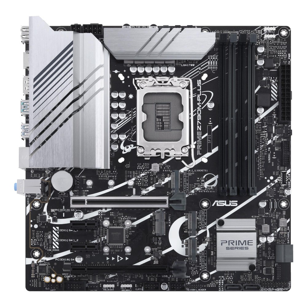 Mainboard|ASUS|Intel Z790|LGA1700|Micro-ATX|Memory DDR5|Memory slots 4|2xPCI-Express 4.0 1x|1xPCI-Express 4.0 16x|1xPCI-Express 5.0 16x|3xM.2|1xHDMI|1xDisplayPort|2xUSB 2.0|5xUSB 3.2|1xUSB-C|1xRJ45|3xAudio port|PRIMEZ790M-PLUS