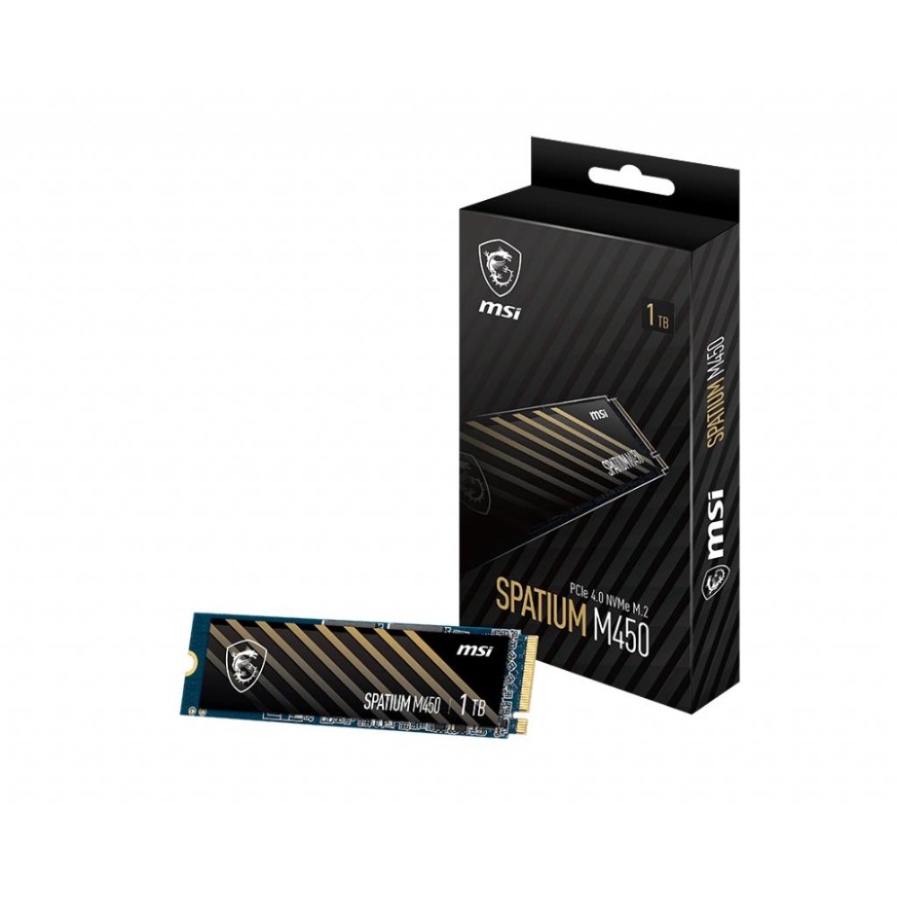 SSD|MSI|SPATIUM M450|1TB|M.2|PCIe Gen4|NVMe|3D NAND|Write speed 3000 MBytes/sec|Read speed 3600 MBytes/sec|2.15mm|TBW 600 TB|MTBF 1500000 hours|S78-440L980-P83