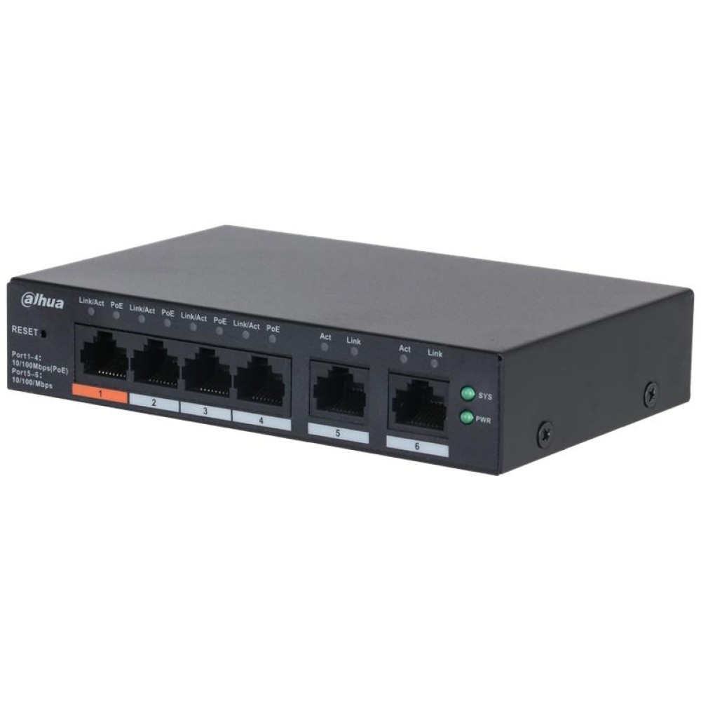 Switch|DAHUA|DH-CS4006-4ET2ET-60|Type L2|PoE ports 4|60 Watts|CS4006-4ET2ET-60