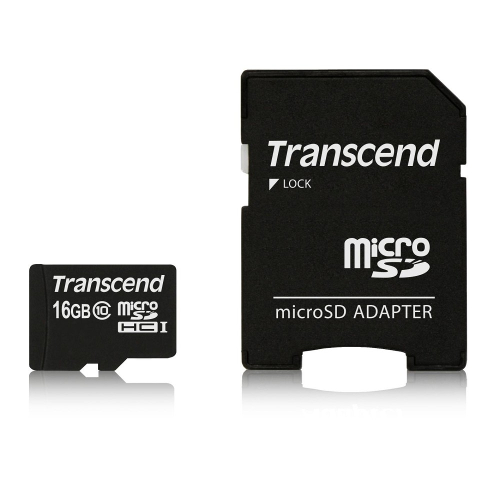 MEMORY MICRO SDHC 16GB W/ADAPT/CLASS10 TS16GUSDHC10 TRANSCEND
