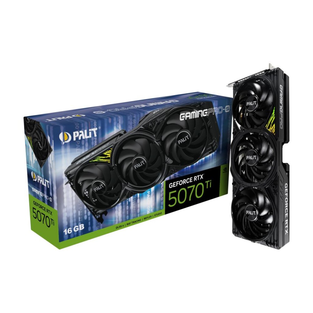 Graphics Card|PALIT|NVIDIA GeForce RTX 5070 Ti|16 GB|GDDR7|256 bit|PCIE 5.0 16x|GPU 2295 MHz|Triple slot Fansink|NE7507T019T2-GB2031U