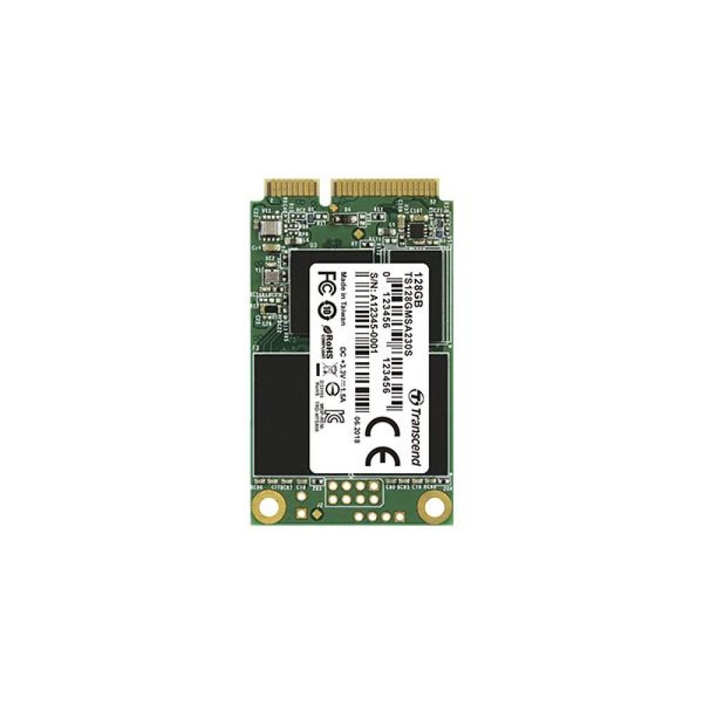SSD|TRANSCEND|64GB|mSATA|SATA 3.0|3D NAND|Write speed 200 MBytes/sec|Read speed 350 MBytes/sec|TBW 35 TB|MTBF 200000 hours|TS64GMSA230S