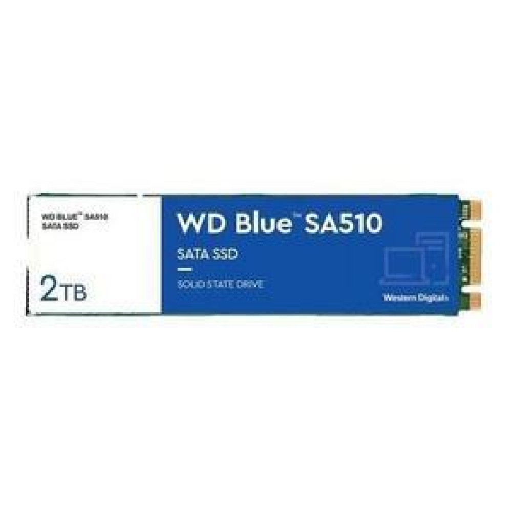 SSD|WESTERN DIGITAL|Blue SA510|2TB|M.2|SATA 3.0|3D NAND|Write speed 520 MBytes/sec|Read speed 560 MBytes/sec|TBW 500 TB|MTBF 1750000 hours|WDS200T3B0B