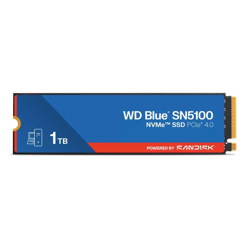 SSD|SANDISK|Blue SN5100|POWERED BY SANDISK|1TB|M.2|NVMe|3D QLC|Write speed 6700 MBytes/sec|Read speed 7100 MBytes/sec|2.38mm|TBW 600 TB|MTBF 1750000 hours|WDS100T5B0E-00CPE0