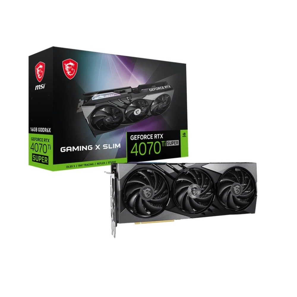 Graphics Card|MSI|NVIDIA GeForce RTX 4070 Ti SUPER|16 GB|GDDR6X|256 bit|PCIE 4.0 16x|1xHDMI|3xDisplayPort|4070TISUP16GGAMXSLIM