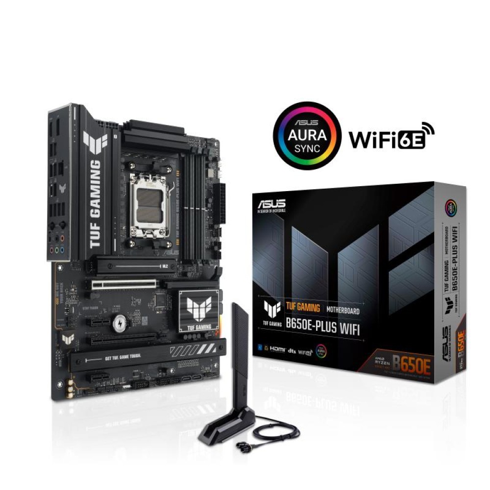 Mainboard|ASUS|AMD B650|SAM5|ATX|Memory DDR5|Memory slots 4|1xPCI-Express 4.0 1x|1xPCI-Express 4.0 16x|1xPCI-Express 5.0 16x|3xM.2|1xHDMI|1xDisplayPort|6xUSB 2.0|3xUSB 3.2|1xUSB-C|1xRJ45|3xAudio port|TUFGAMINGB650EPLUSWIFI Mainboard|ASUS|AMD B650|SAM5|ATX|Memory DDR5|Memory slots 4|1xPCI-Express 4.0 1x|1xPCI-Express 4.0 16x|1xPCI-Express 5.0 16x|3xM.2|1xHDMI|1xDisplayPort|6xUSB 2.0|3xUSB 3.2|1xUSB-C|1xRJ45|3xAudio port|TUFGAMINGB650EPLUSWIFI