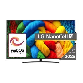 TV Set|LG|75"|4K/Smart|3840x2160|Wireless LAN|Bluetooth|webOS|Black|75NANO81A3A TV Set|LG|75"|4K/Smart|3840x2160|Wireless LAN|Bluetooth|webOS|Black|75NANO81A3A