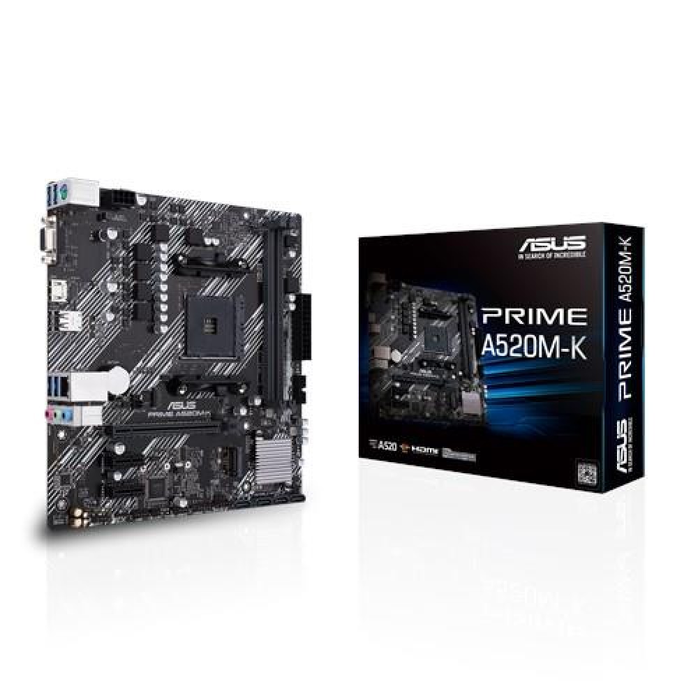 Mainboard|ASUS|AMD A520|SAM4|MicroATX|2xPCI-Express 3.0 1x|1xPCI-Express 3.0 16x|1xM.2|Memory DDR4|Memory slots 2|1x15pin D-sub|1xHDMI|2xUSB 2.0|4xUSB 3.2 type B|1xPS/2|3xStereo jack 3.5mm|1xRJ45|PRIMEA520M-K Mainboard|ASUS|AMD A520|SAM4|MicroATX|2xPCI-Express 3.0 1x|1xPCI-Express 3.0 16x|1xM.2|Memory DDR4|Memory slots 2|1x15pin D-sub|1xHDMI|2xUSB 2.0|4xUSB 3.2 type B|1xPS/2|3xStereo jack 3.5mm|1xRJ45|PRIMEA520M-K