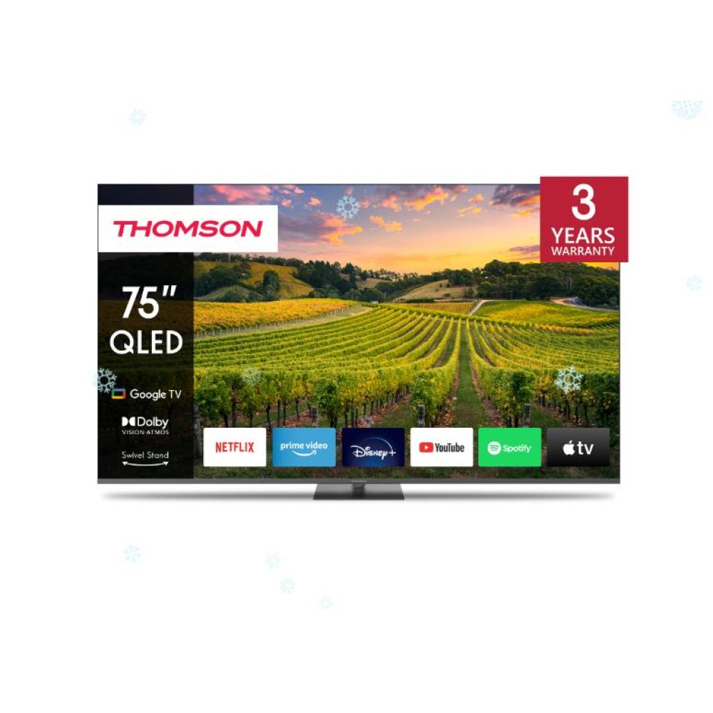 TV Set|THOMSON|75"|4K/Smart|QLED|3840x2160|Bluetooth|Google TV|75QG5C14