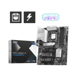 Mainboard|MSI|Intel B860 Express|LGA1851|ATX|Memory DDR5|Memory slots 4|4xPCI-Express 16x|1xHDMI|1xDisplayPort|1xAudio-In|1xAudio-Out|1xMicrophone|4xUSB 2.0|2xUSB 3.0|2xUSB 3.2|1xUSB-C w/Thunderbolt|1xRJ45|PROB860-P Mainboard|MSI|Intel B860 Express|LGA1851|ATX|Memory DDR5|Memory slots 4|4xPCI-Express 16x|1xHDMI|1xDisplayPort|1xAudio-In|1xAudio-Out|1xMicrophone|4xUSB 2.0|2xUSB 3.0|2xUSB 3.2|1xUSB-C w/Thunderbolt|1xRJ45|PROB860-P