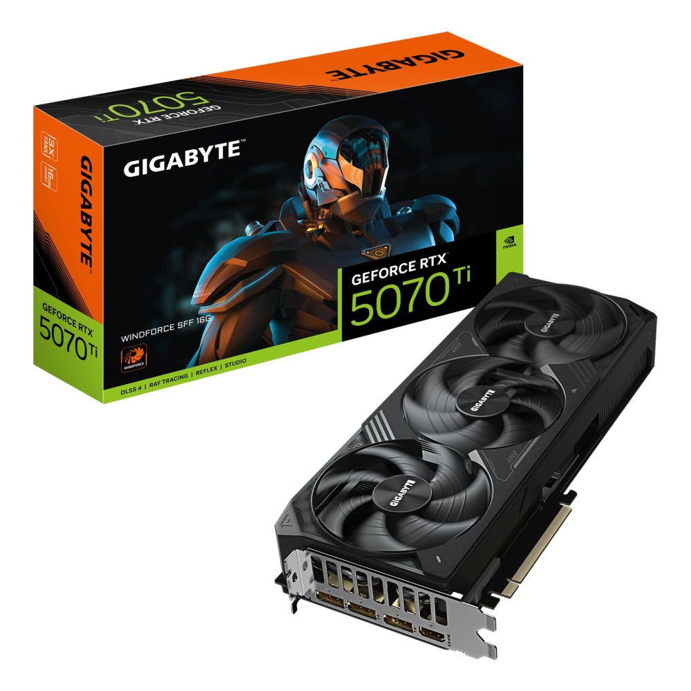 Graphics Card|GIGABYTE|NVIDIA GeForce RTX 5070 Ti|16 GB|GDDR7|256 bit|PCIE 5.0 16x|GPU 2452 MHz|Triple slot Fansink|1xHDMI|3xDisplayPort|GV-N507TWF3-16GD