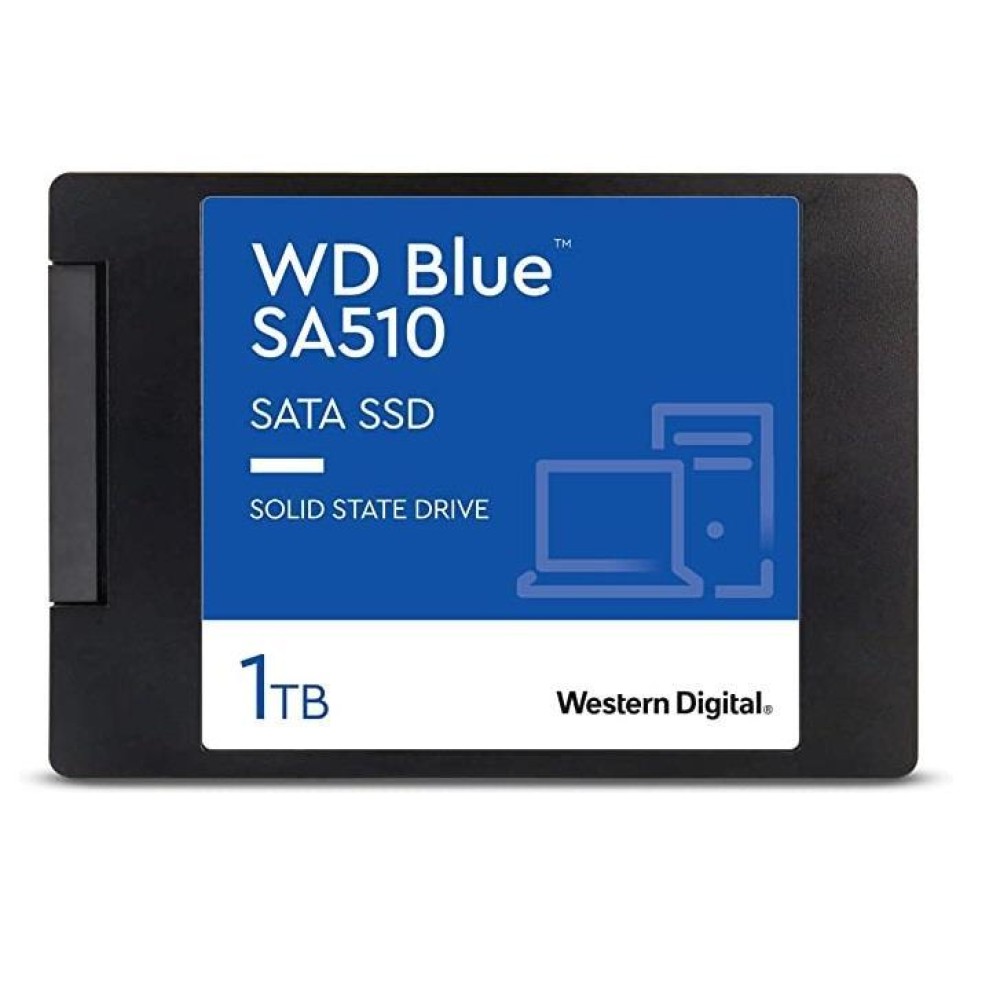 SSD|WESTERN DIGITAL|Blue SA510|1TB|SATA 3.0|Write speed 510 MBytes/sec|Read speed 560 MBytes/sec|2,5"|TBW 400 TB|MTBF 1750000 hours|WDS100T3B0A