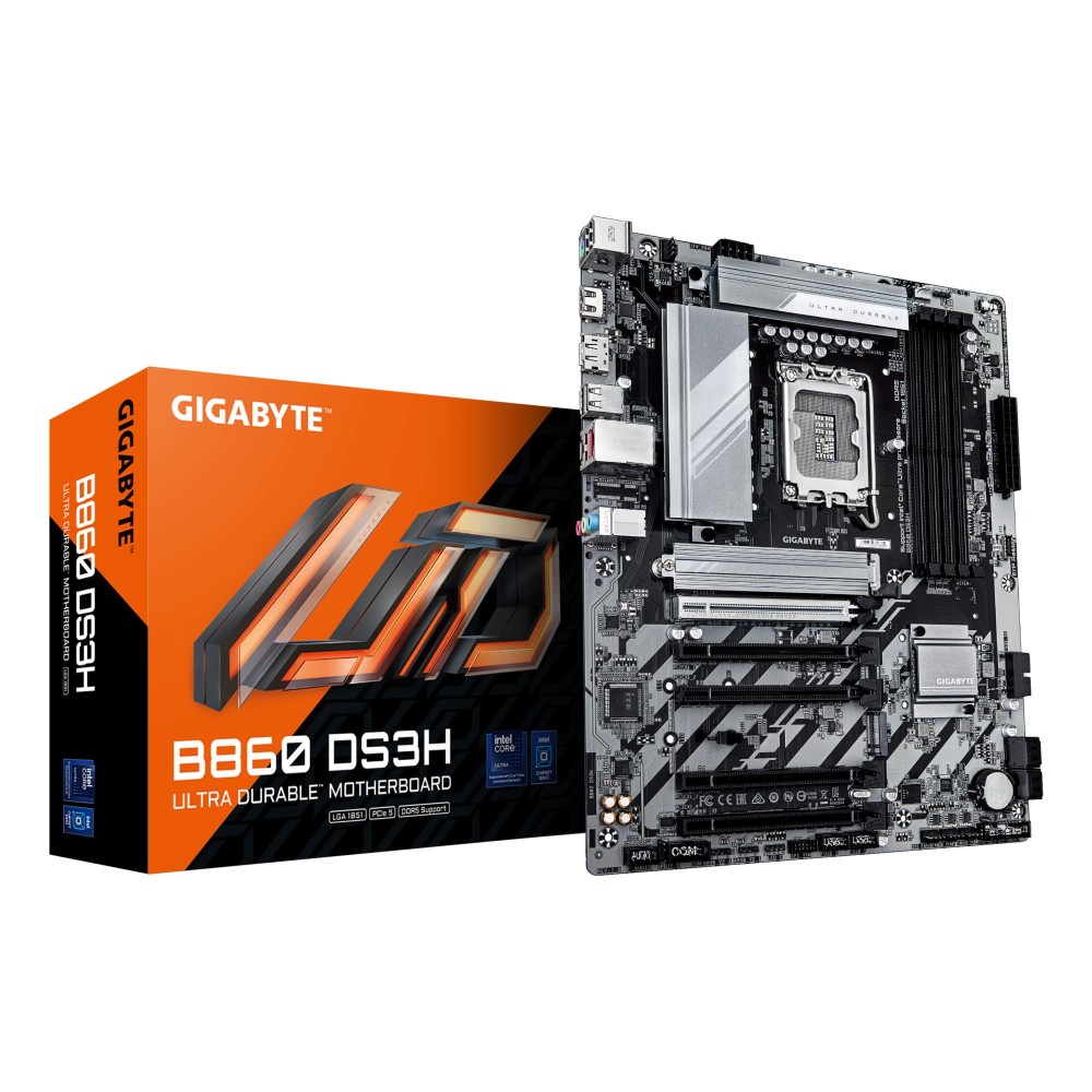Mainboard|GIGABYTE|Intel B860 Express|LGA1851|ATX|Memory DDR5|Memory slots 4|4xPCI-Express 4.0 1x|1xPCI-Express 5.0 16x|2xM.2|1xHDMI|1xDisplayPort|4xUSB 2.0|1xUSB-C|1xPS/2|1xRJ45|3xAudio port|B860DS3H