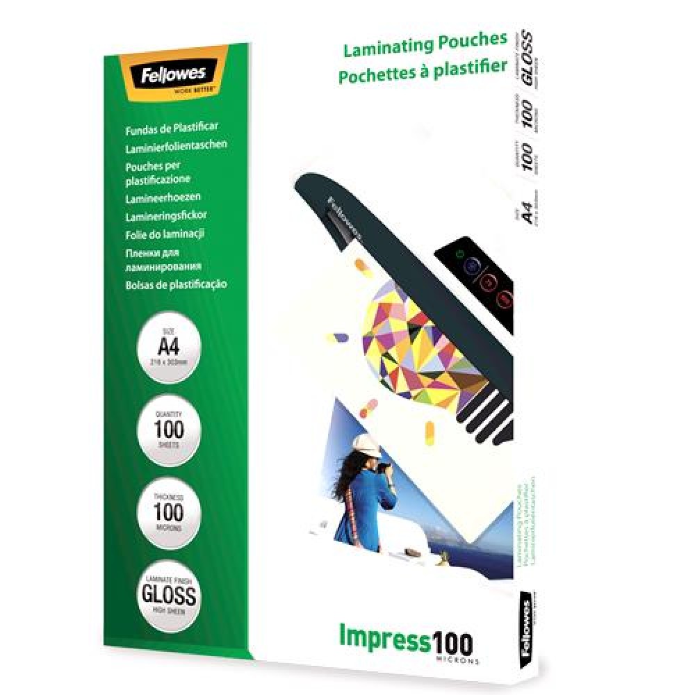 LAMINATOR POUCH GLOSSY/A4 100 100PCS 5351111 FELLOWES LAMINATOR POUCH GLOSSY/A4 100 100PCS 5351111 FELLOWES