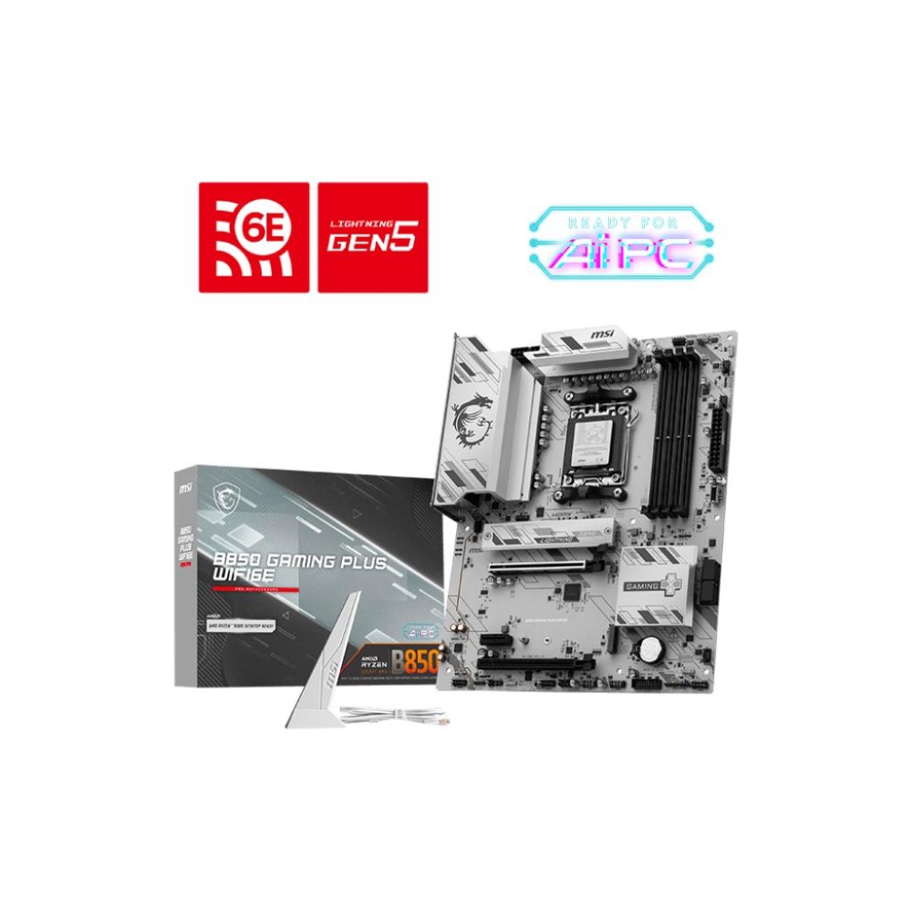 Mainboard|MSI|AMD B850|SAM5|ATX|Memory DDR5|Memory slots 4|B850GAMINGPLUSWIFI6E Mainboard|MSI|AMD B850|SAM5|ATX|Memory DDR5|Memory slots 4|B850GAMINGPLUSWIFI6E