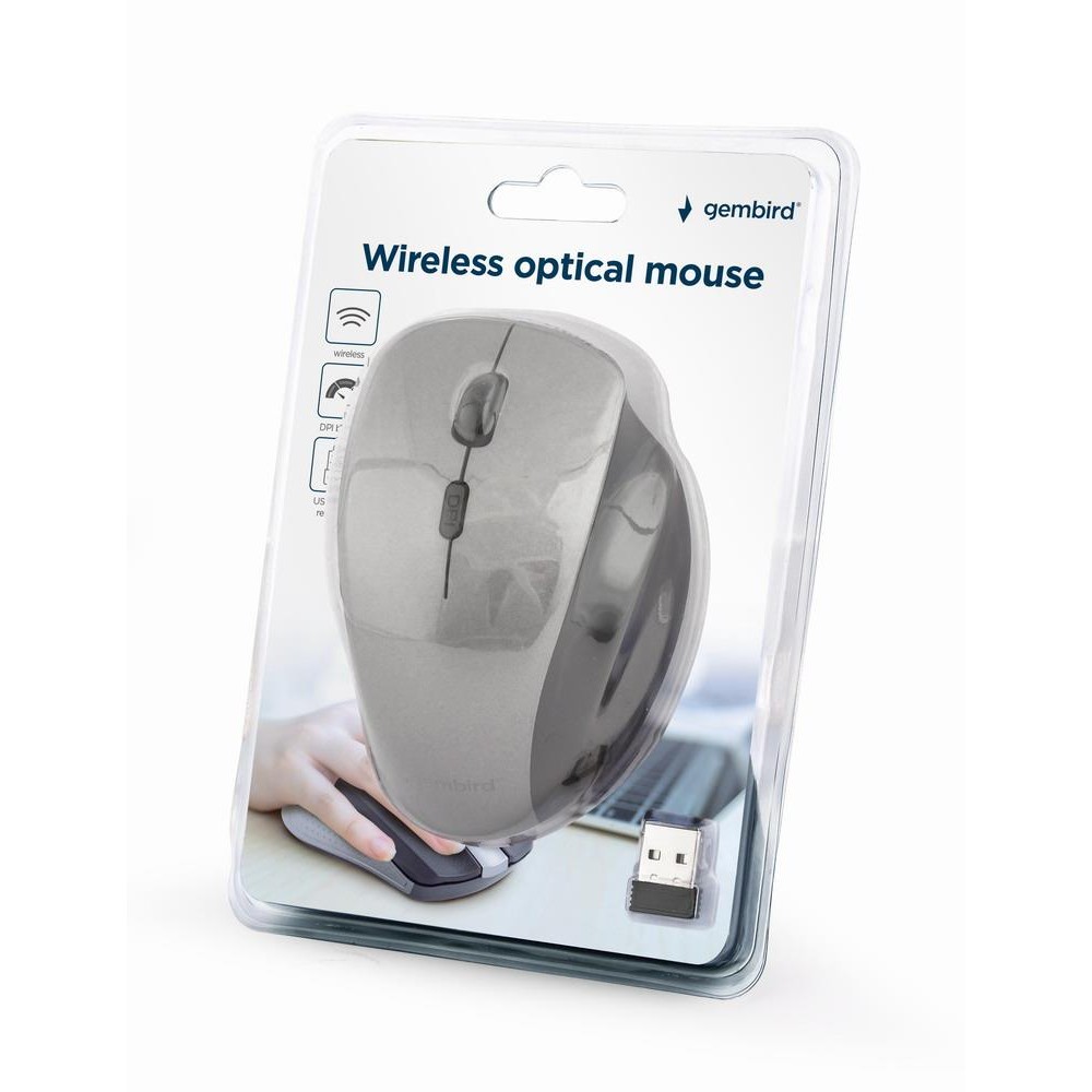 MOUSE USB OPTICAL WRL BLACK/SP. GREY MUSW-6B-02-BG GEMBIRD