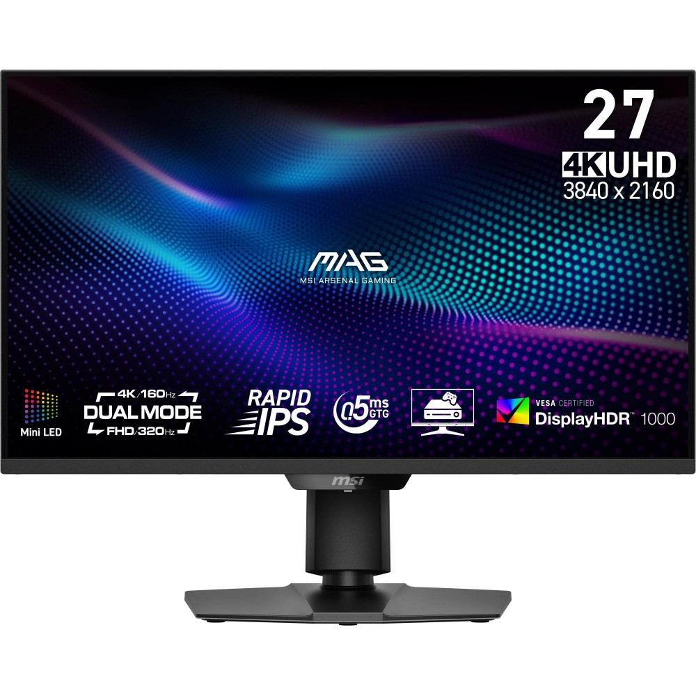 LCD Monitor|MSI|MAG 274UPDF E16M|27"|Gaming/Frameless/4K|Matte|Panel IPS|3840x2160|16:9|160Hz|0.5 ms|Colour Black|MAG274UPDFE16M LCD Monitor|MSI|MAG 274UPDF E16M|27"|Gaming/Frameless/4K|Matte|Panel IPS|3840x2160|16:9|160Hz|0.5 ms|Colour Black|MAG274UPDFE16M