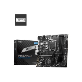 Mainboard|MSI|Intel B760 Express|LGA1700|Micro-ATX|Memory DDR5|Memory slots 4|2xPCI-Express 1x|1xPCI-Express 16x|2xM.2|1x15pin D-sub|1xHDMI|1xDisplayPort|4xUSB 2.0|1xUSB 3.2|1xUSB-C|2xPS/2|1xRJ45|3xAudio port|PROB760M-P Mainboard|MSI|Intel B760 Express|LGA1700|Micro-ATX|Memory DDR5|Memory slots 4|2xPCI-Express 1x|1xPCI-Express 16x|2xM.2|1x15pin D-sub|1xHDMI|1xDisplayPort|4xUSB 2.0|1xUSB 3.2|1xUSB-C|2xPS/2|1xRJ45|3xAudio port|PROB760M-P