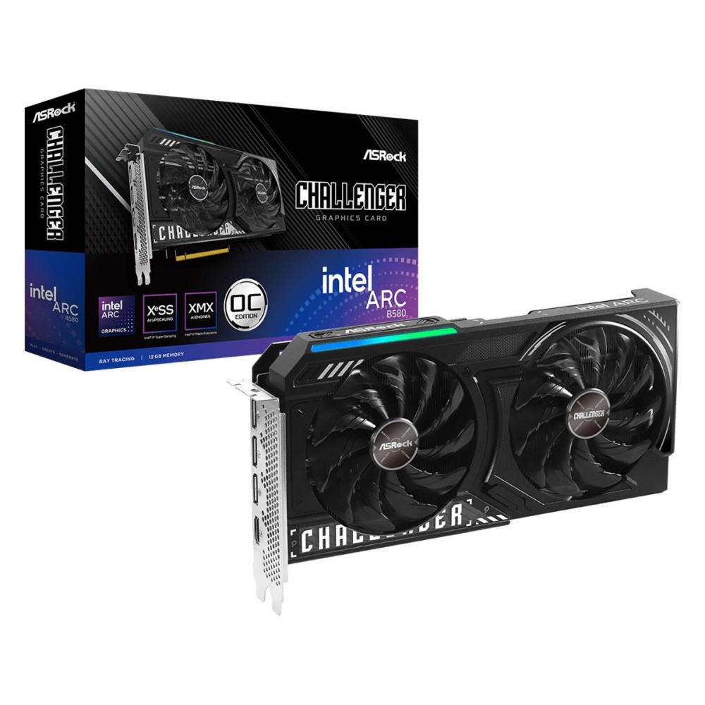Graphics Card|ASROCK|Intel Arc A580|12 GB|GDDR6|192 bit|PCIE 4.0 8x|GPU 2740 MHz|Dual Slot Fansink|1xHDMI|3xDisplayPort|B580CL12GO Graphics Card|ASROCK|Intel Arc A580|12 GB|GDDR6|192 bit|PCIE 4.0 8x|GPU 2740 MHz|Dual Slot Fansink|1xHDMI|3xDisplayPort|B580CL12GO
