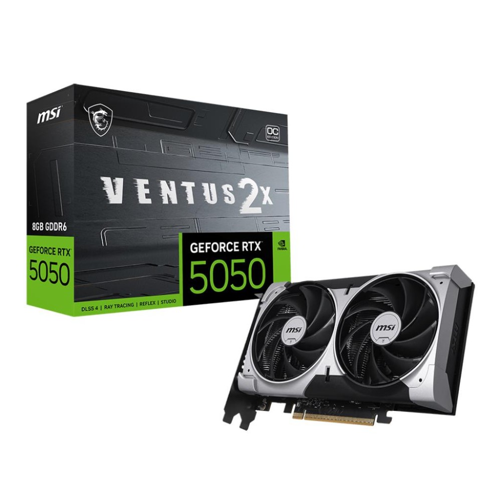 Graphics Card|MSI|NVIDIA|GeForce RTX 5050|8 GB|GDDR6|128 bit|PCI Express x16 5.0|Active|RTX50508GVENTUS2XOC Graphics Card|MSI|NVIDIA|GeForce RTX 5050|8 GB|GDDR6|128 bit|PCI Express x16 5.0|Active|RTX50508GVENTUS2XOC
