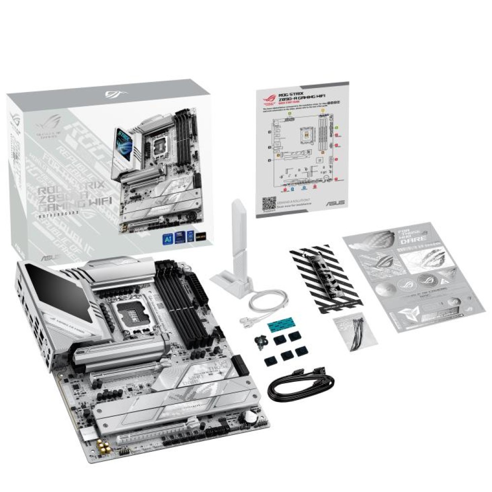 Mainboard|ASUS|Intel Z890|LGA1851|ATX|Memory DDR5|Memory slots 4|1xPCI-Express 4.0 16x|1xPCI-Express 5.0 16x|5xM.2|1xHDMI|1xDisplayPort|1xAudio-In|1xAudio-Out|2xUSB 3.0|5xUSB 3.1|1xUSB-C|2xUSB-C w/Thunderbolt|1xOptical S/PDIF|1xRJ45|ROGSTRIXZ890-AGAMWIFI Mainboard|ASUS|Intel Z890|LGA1851|ATX|Memory DDR5|Memory slots 4|1xPCI-Express 4.0 16x|1xPCI-Express 5.0 16x|5xM.2|1xHDMI|1xDisplayPort|1xAudio-In|1xAudio-Out|2xUSB 3.0|5xUSB 3.1|1xUSB-C|2xUSB-C w/Thunderbolt|1xOptical S/PDIF|1xRJ45|ROGSTRIXZ890-AGAMWIFI