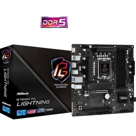 Mainboard|ASROCK|Intel B760 Express|LGA1700|Micro-ATX|Memory DDR5|Memory slots 4|1xPCI-Express 3.0 16x|1xPCI-Express 5.0 16x|3xM.2|1xHDMI|1xDisplayPort|2xUSB 2.0|3xUSB 3.2|1xUSB-C|1xPS/2|1xRJ45|3xAudio port|B760MPGLIGHTNING Mainboard|ASROCK|Intel B760 Express|LGA1700|Micro-ATX|Memory DDR5|Memory slots 4|1xPCI-Express 3.0 16x|1xPCI-Express 5.0 16x|3xM.2|1xHDMI|1xDisplayPort|2xUSB 2.0|3xUSB 3.2|1xUSB-C|1xPS/2|1xRJ45|3xAudio port|B760MPGLIGHTNING