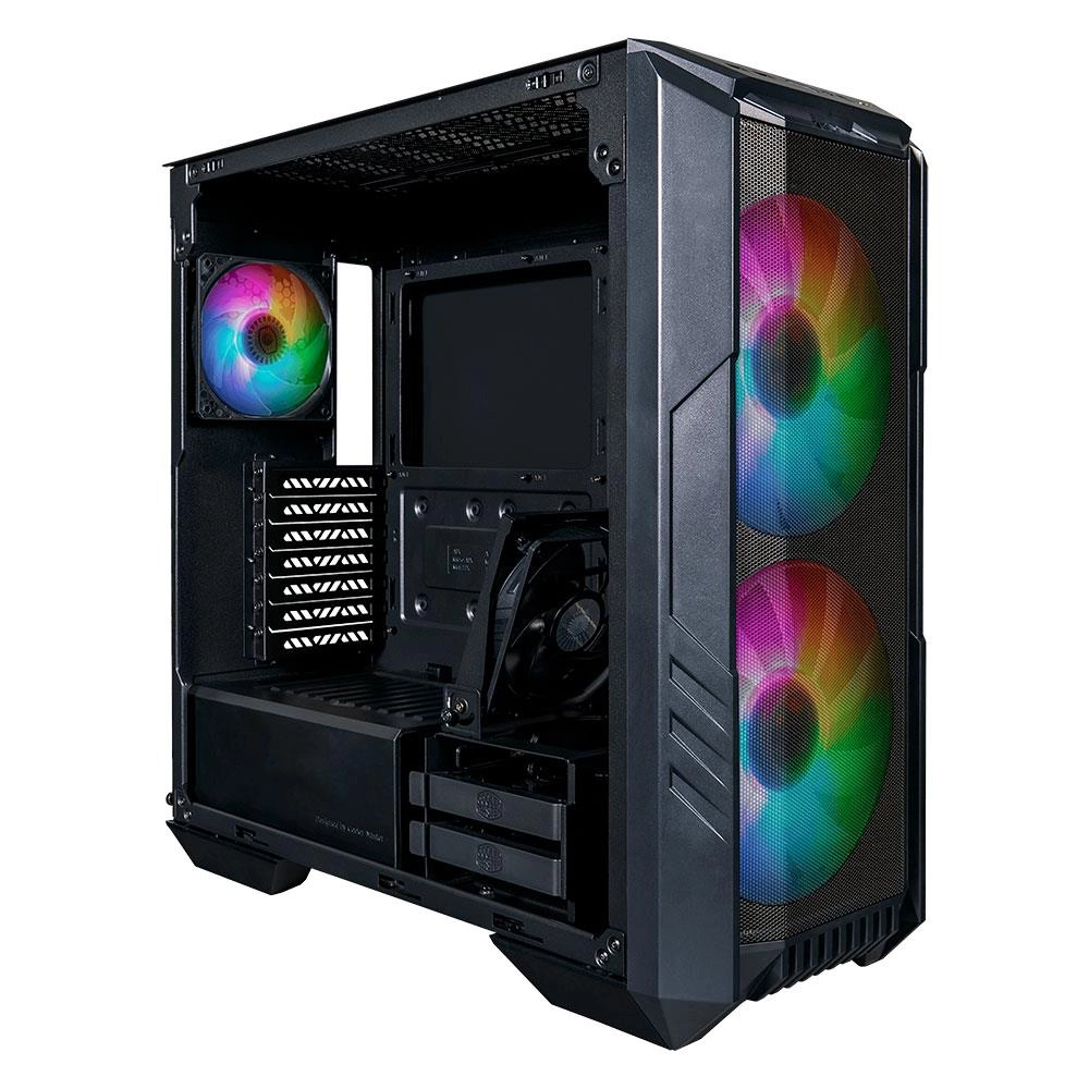 Case|COOLER MASTER|H500-KGNN-S00|MidiTower|Case product features Transparent panel|Not included|ATX|MicroATX|Colour Black|H500-KGNN-S00