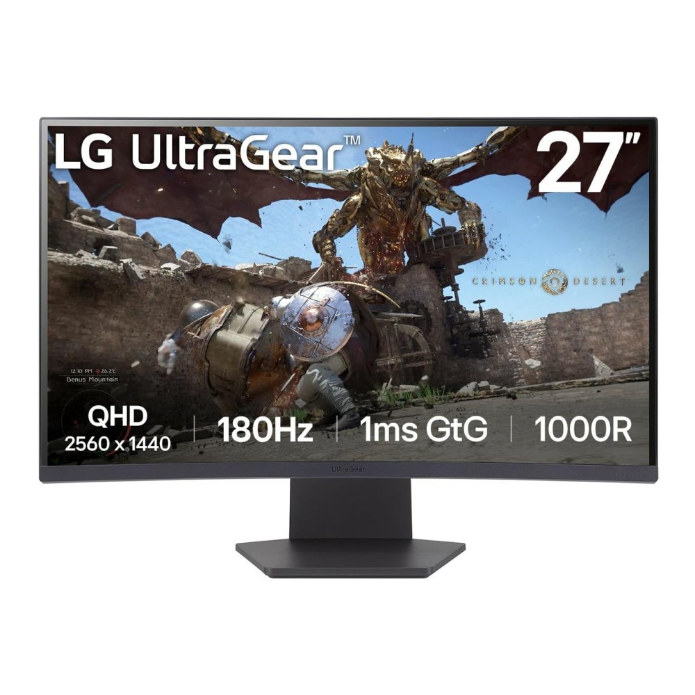 LCD Monitor|LG|27GS60QC-B|27"|Gaming/Curved|Panel VA|2560x1440|16:9|180 Hz|Matte|1 ms|Tilt|Colour Black|27GS60QC-B