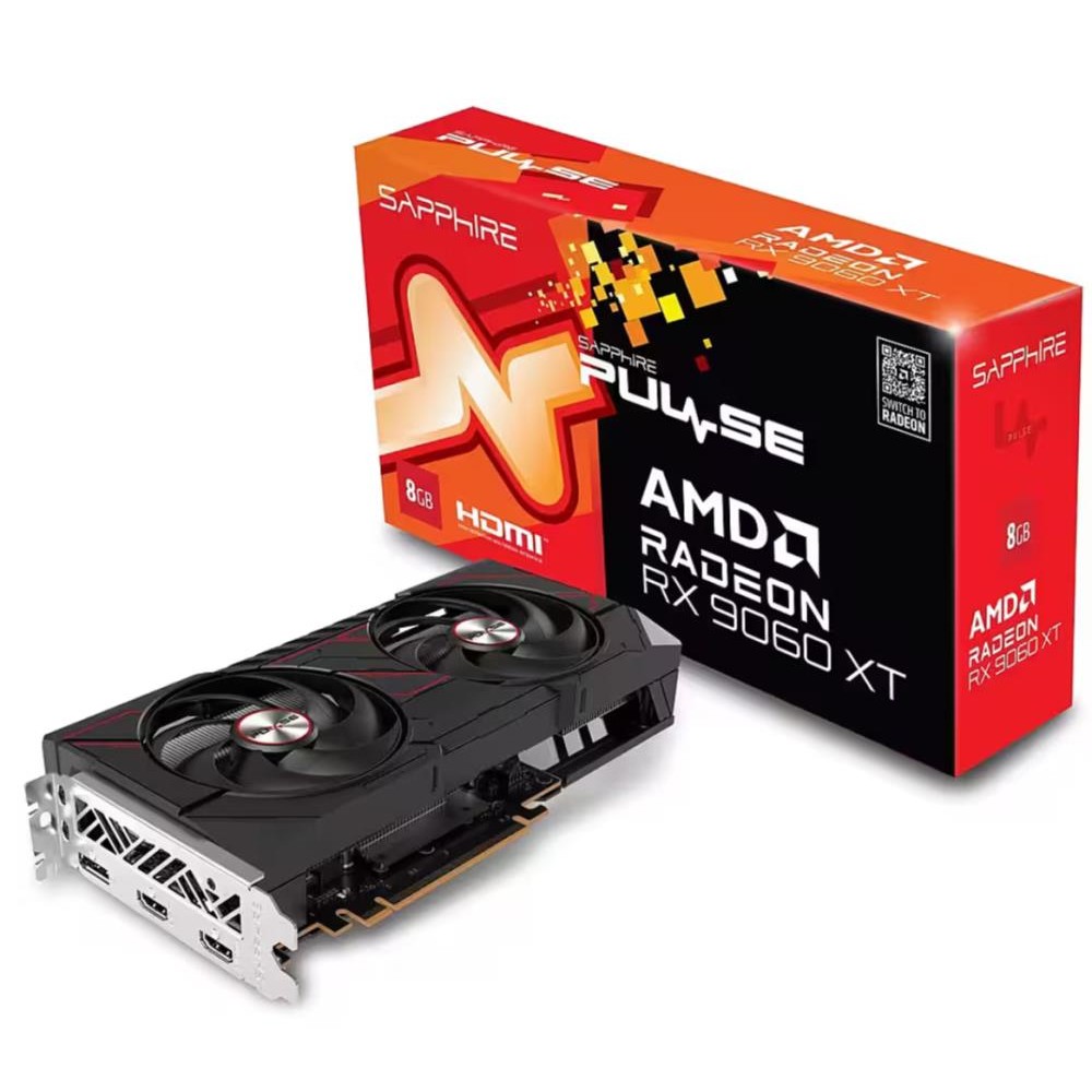 Graphics Card|SAPPHIRE|AMD Radeon RX 9060 XT|8 GB|GDDR6|128 bit|PCIE 5.0 16x|GPU 2700 MHz|Dual Slot Fansink|2xHDMI|1xDisplayPort|11350-04-20G