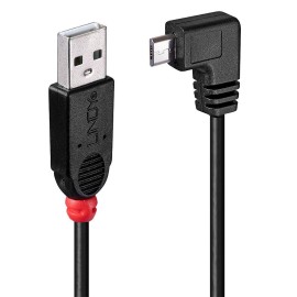 CABLE USB2 A TO MICRO-B 1M/90 DEGREE 31976 LINDY CABLE USB2 A TO MICRO-B 1M/90 DEGREE 31976 LINDY