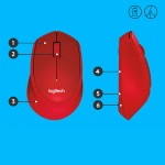 MOUSE USB OPTICAL WRL M330/SILENT RED 910-004911 LOGITECH