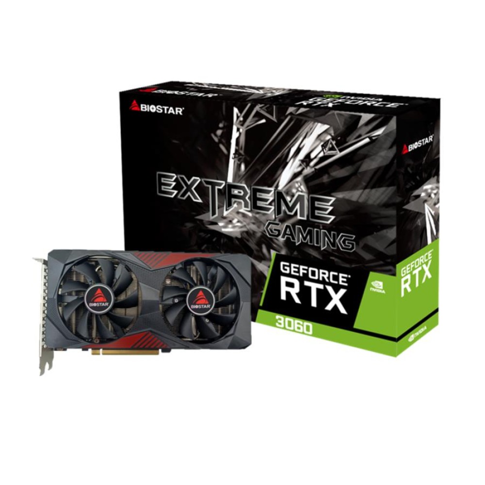 Graphics Card|BIOSTAR|NVIDIA GeForce RTX 3060|12 GB|GDDR6|192 bit|PCIE 4.0 16x|GPU 1320 MHz|Dual Slot Fansink|1xHDMI|3xDisplayPort|VN3606RML9