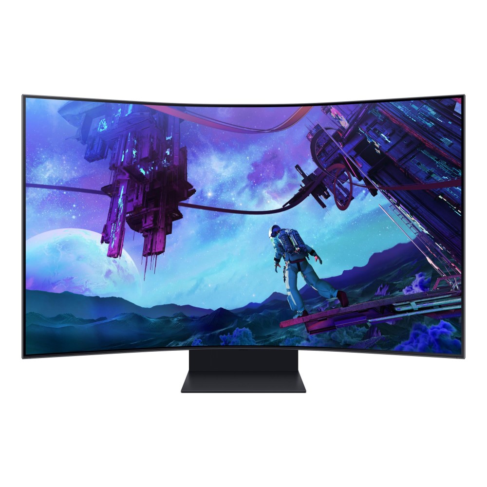 LCD Monitor|SAMSUNG|55"|Gaming/Curved|Panel VA|3840x2160|16:9|165Hz|Matte|1 ms|Speakers|Pivot|Height adjustable|Tilt|Colour Black|LS55CG970NUXDU