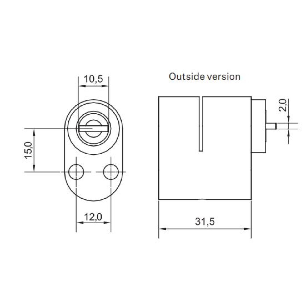 DOOR CYLINDER SCANDINAVIAN/OVAL OUT 11204310S 2N DOOR CYLINDER SCANDINAVIAN/OVAL OUT 11204310S 2N