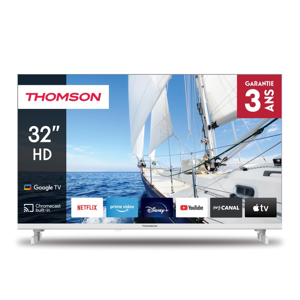 TV Set|THOMSON|32"|Smart/HD|1366x768|Wireless LAN|Bluetooth|Google TV|White|32HG2S14W TV Set|THOMSON|32"|Smart/HD|1366x768|Wireless LAN|Bluetooth|Google TV|White|32HG2S14W