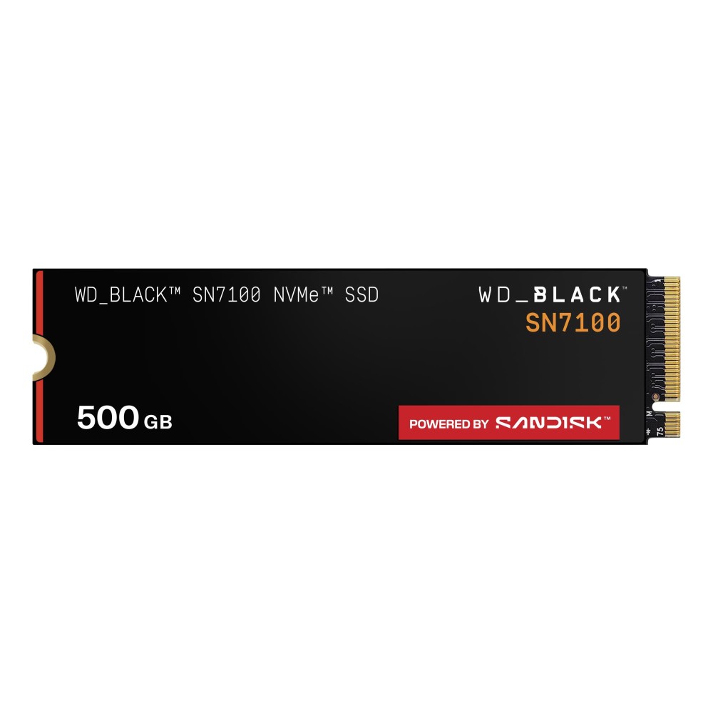 SSD|SANDISK|Read speed 6800 MB/s|Write speed 5800 MB/s|NVMe Yes|PCI Express 4.0|M.2|500 GB|POWERED BY SANDISK|Black SN7100|WDS500G4X0E